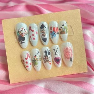 Buy one get one FREE! 
poker game cards nail tips /false nails